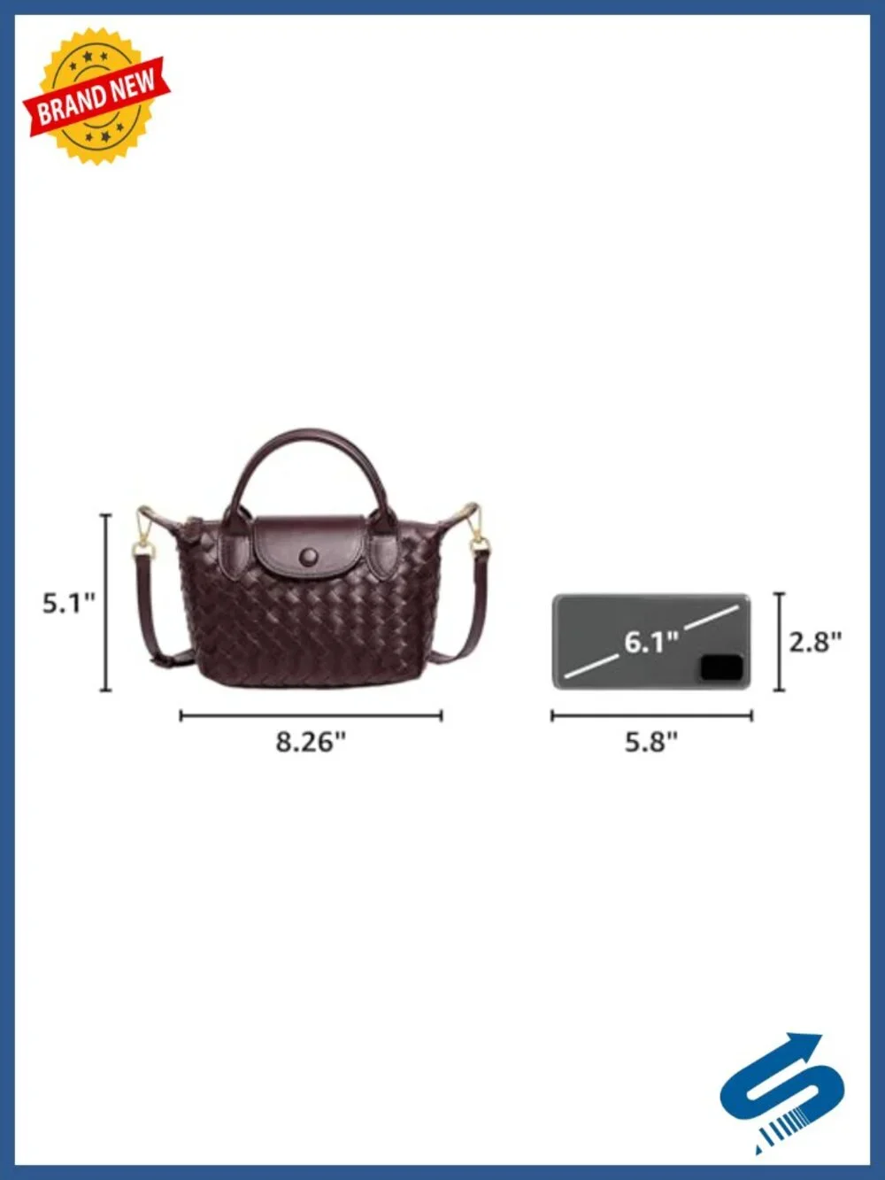 Braided Faux Leather Satchel Handbag with Top Handle